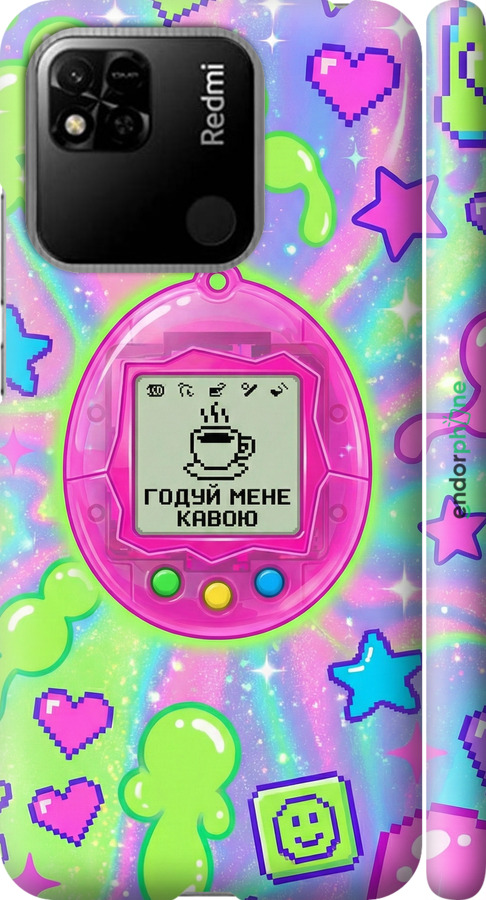 3D пластиковый матовый чехол Y2K Aesthetic Retro Pet: Годуй мене кавою для Xiaomi Redmi 10A - 6784m-2578 изображение 