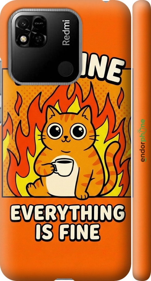 3D пластиковий матовий чехол Funny Cat для Xiaomi Redmi 10A - 6786m-2578 изображение 