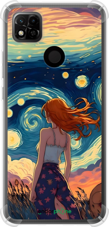 Силикон с усиленными углами чехол Девушка Арт для Xiaomi Redmi 10A - 6325sp-2578 изображение 