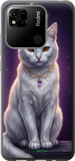 Силиконовый чехол Mystic White Cat Gothic Dark Purple Gold для Xiaomi Redmi 10A - 6805u-2578 изображение 