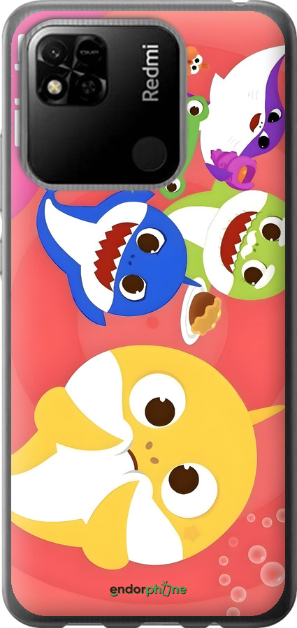 2D пластиковый чехол Бейби Шаркс для Xiaomi Redmi 10A - 6305t-2578 изображение 
