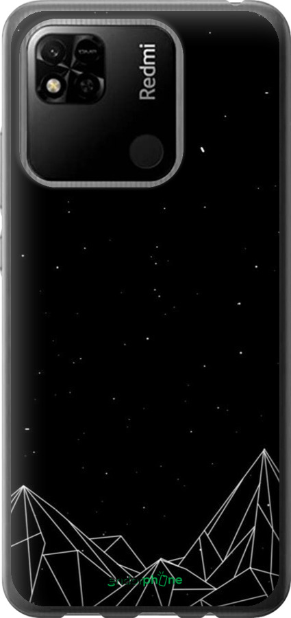 2D пластиковый чехол Черно белые абстрактные горы для Xiaomi Redmi 10A - 6437t-2578 изображение 