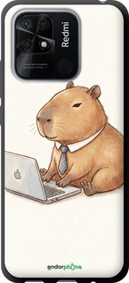 TPU чехол Funny Capybara CEO Working для Xiaomi Redmi 10C - 6777b-2591 изображение 