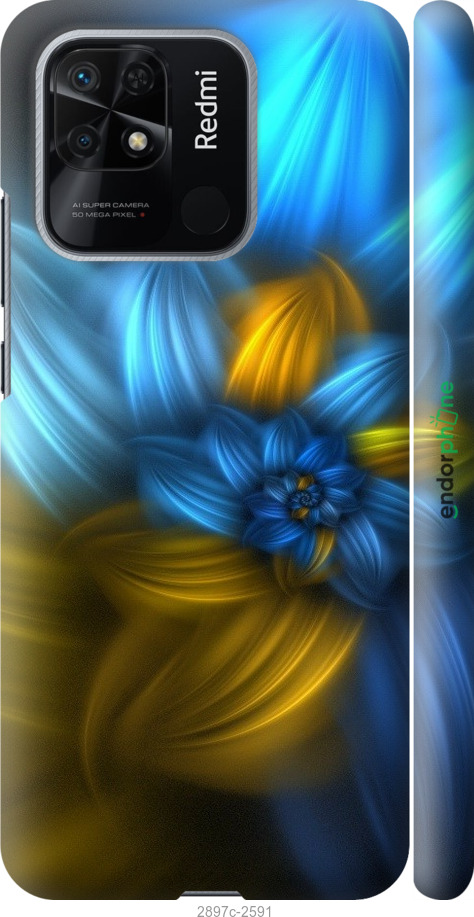

3D пластиковий матовий чохол "Візерунок 46" для Xiaomi Redmi 10C, Синій