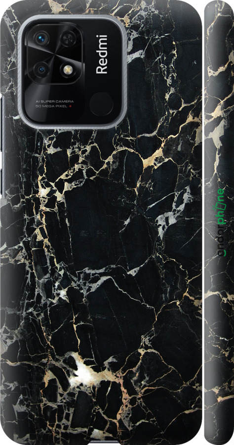 

Coque du 3D plastique mat "Marbre noir" pour Xiaomi Redmi 10C