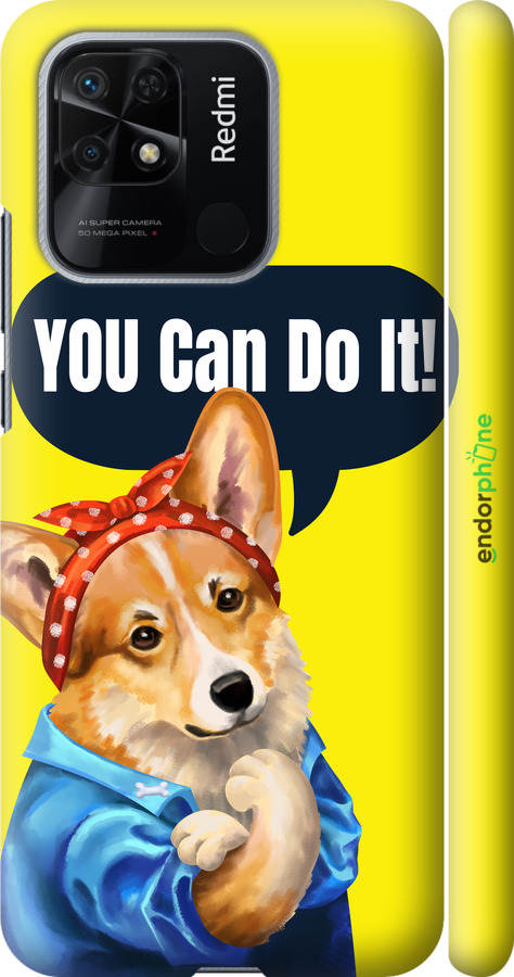 3D пластиковый матовый чехол чехол с корги You Can Do It для Xiaomi Redmi 10C - 6184m-2591 изображение 