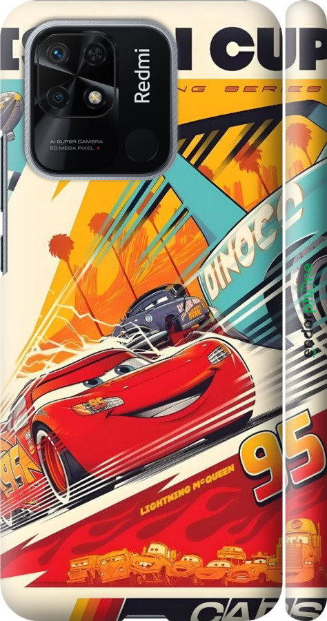 3D пластиковый матовый чехол Тачки для Xiaomi Redmi 10C - 6288m-2591 изображение 