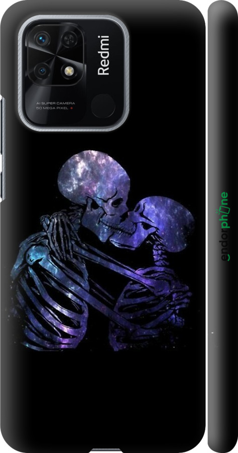3D пластиковый матовый чехол С изображением скелета для Xiaomi Redmi 10C - 6537m-2591 изображение 