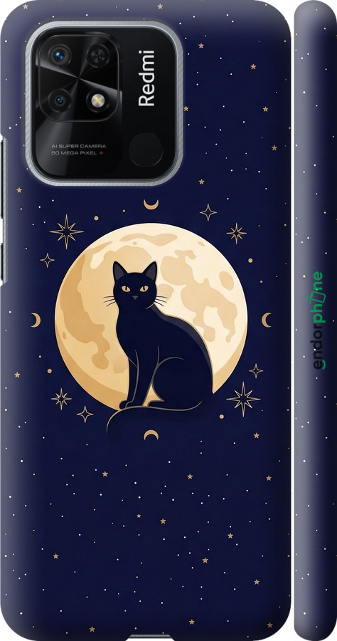 3D пластиковый матовый чехол Cute Cat Celestial/Witchy для Xiaomi Redmi 10C - 6787m-2591 изображение 