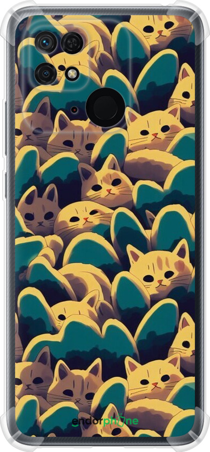 Силикон с усиленными углами чехол С изображением кошек для Xiaomi Redmi 10C - 6429sp-2591 изображение 