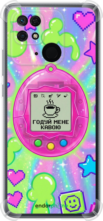 Силикон с усиленными углами чехол Y2K Aesthetic Retro Pet: Годуй мене кавою для Xiaomi Redmi 10C - 6784sp-2591 изображение 