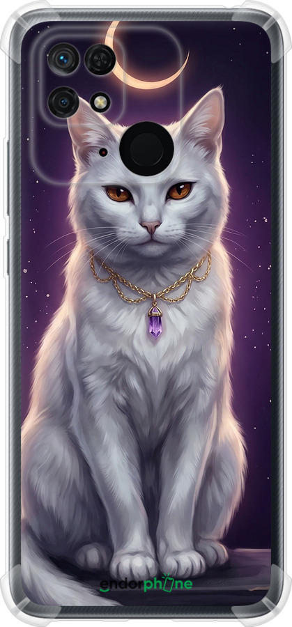 Силіконовий протиударний с посиленими кутами чехол Mystic White Cat Gothic Dark Purple Gold для Xiaomi Redmi 10C - 6805sp-2591 изображение 