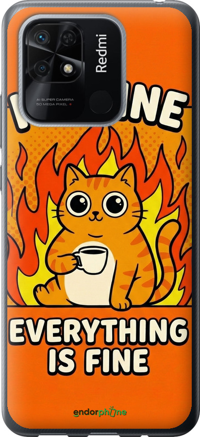 Силиконовый чехол Funny Cat для Xiaomi Redmi 10C - 6786u-2591 изображение 