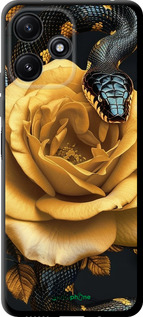 TPU чехол Black snake and golden rose для Xiaomi Poco M6 Pro 5G - 6068b-3859 изображение 