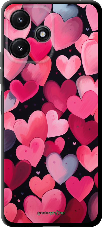TPU чехол Сердечки 4 для Xiaomi Poco M6 Pro 5G - 5662b-3859 изображение 