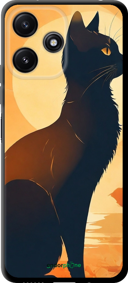 TPU чехол Черная кошка v2 для Xiaomi Poco M6 Pro 5G - 5830b-3859 изображение 