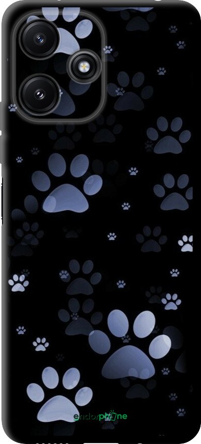 TPU чехол З синіми відбитками лап для Xiaomi Redmi Note 12R - 6441b-3860 изображение 