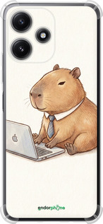 Силикон с усиленными углами чехол Funny Capybara CEO Working для Xiaomi Redmi 12 5G - 6777sp-3194 изображение 