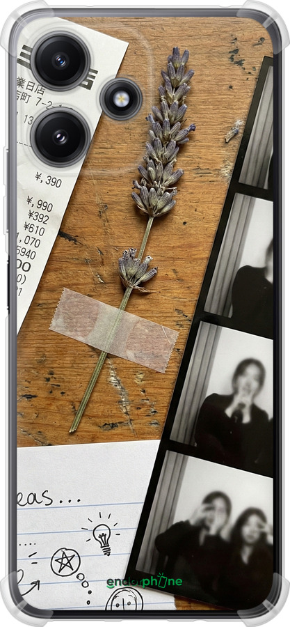 Силикон с усиленными углами чехол Aesthetic Scrapbook Collage для Xiaomi Redmi 12 5G - 6773sp-3194 изображение 