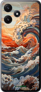 Силиконовый чехол Арт волны для Xiaomi Redmi 12 5G - 6324u-3194 изображение 