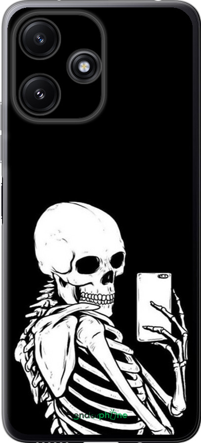 Силиконовый чехол Скелет делает Selfie для Xiaomi Redmi Note 12R - 6535u-3860 изображение 