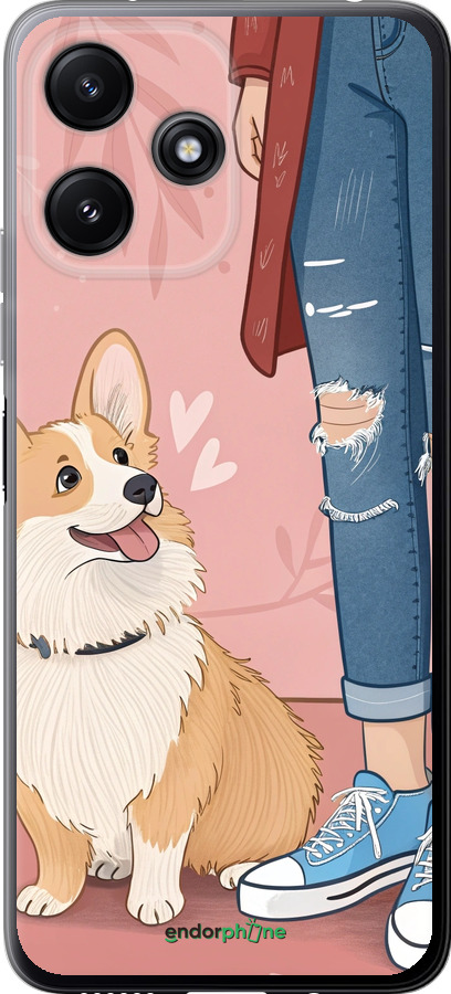 Силіконовий чехол Корги 3 для Xiaomi Redmi Note 12R - 6707u-3860 изображение 