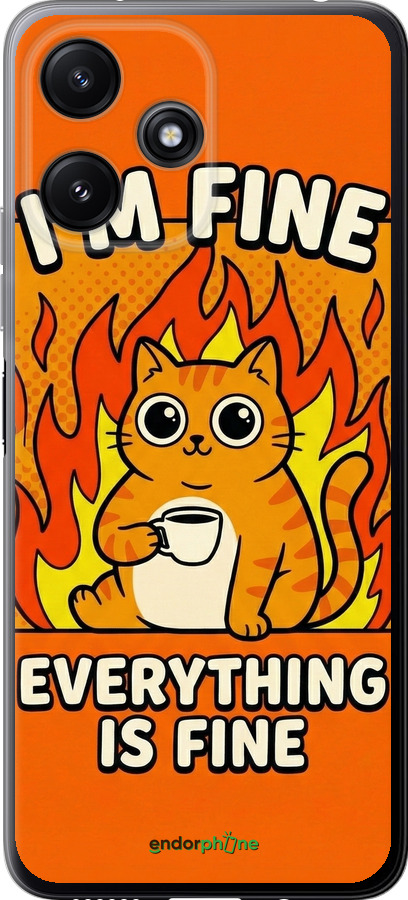 Силиконовый чехол Funny Cat для Xiaomi Redmi 12 5G - 6786u-3194 изображение 