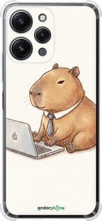 Силикон с усиленными углами чехол Funny Capybara CEO Working для Xiaomi Redmi 12 - 6777sp-3114 изображение 