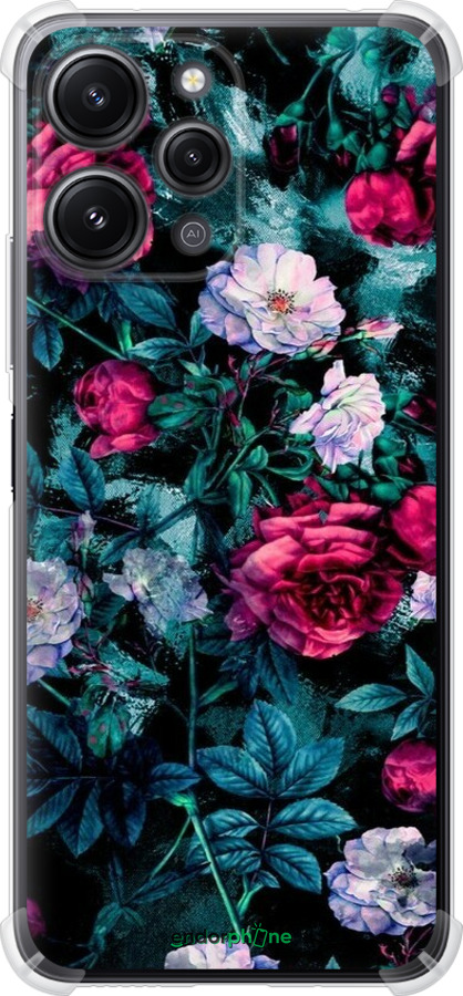 Силіконовий протиударний с посиленими кутами чехол Сад та троянди для Xiaomi Redmi 12 - 6483sp-3114 изображение 
