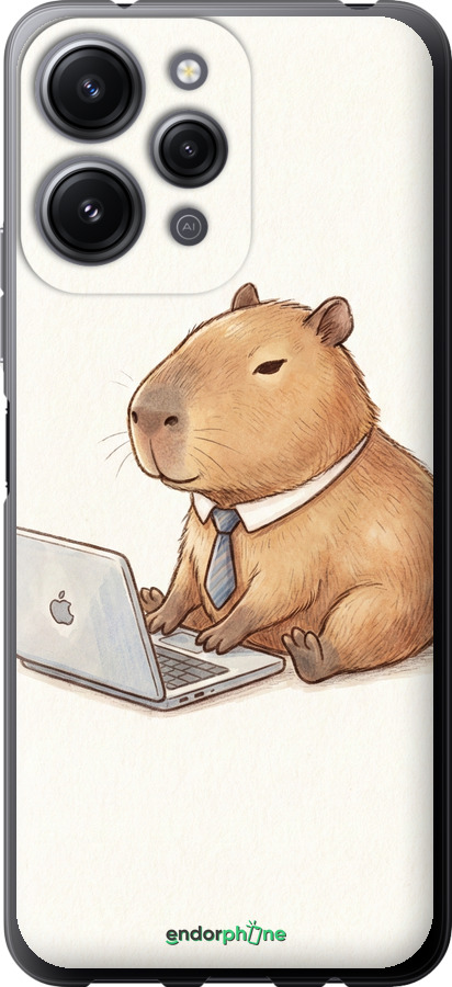 Силіконовий чехол Funny Capybara CEO Working для Xiaomi Redmi 12 - 6777u-3114 изображение 