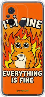 Силикон с усиленными углами чехол 'Funny Cat' для Xiaomi Redmi 12C изображение 5