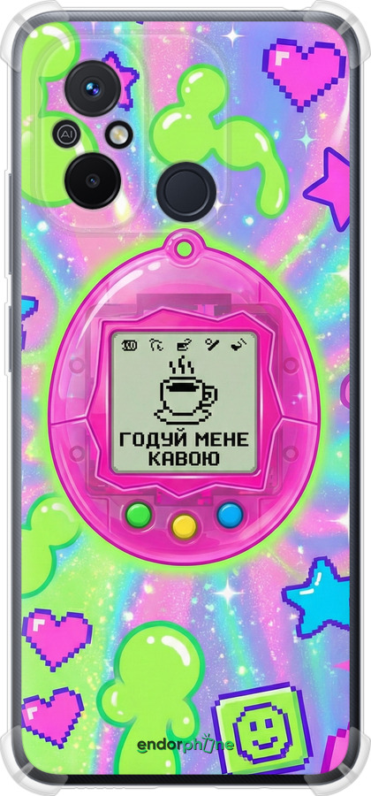 Силикон с усиленными углами чехол Y2K Aesthetic Retro Pet: Годуй мене кавою для Xiaomi Redmi 12C - 6784sp-2962 изображение 