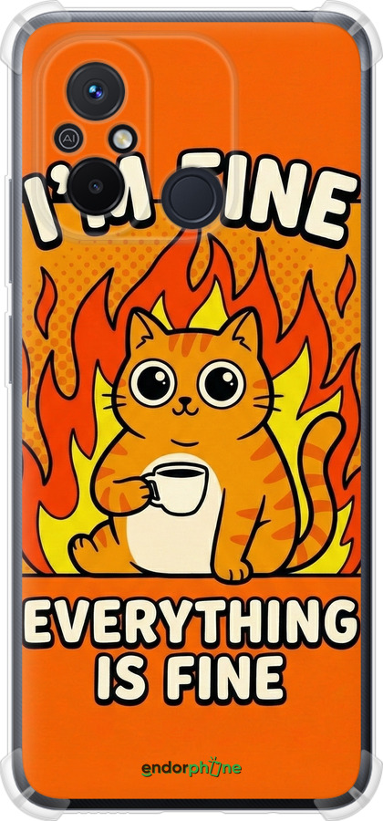 Силикон с усиленными углами чехол Funny Cat для Xiaomi Redmi 12C - 6786sp-2962 изображение 