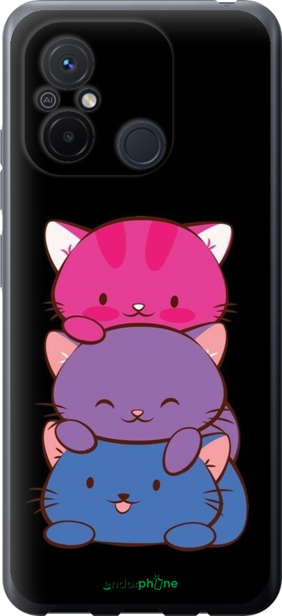 Силиконовый чехол Милые кошки для Xiaomi Redmi 12C - 6518u-2962 изображение 