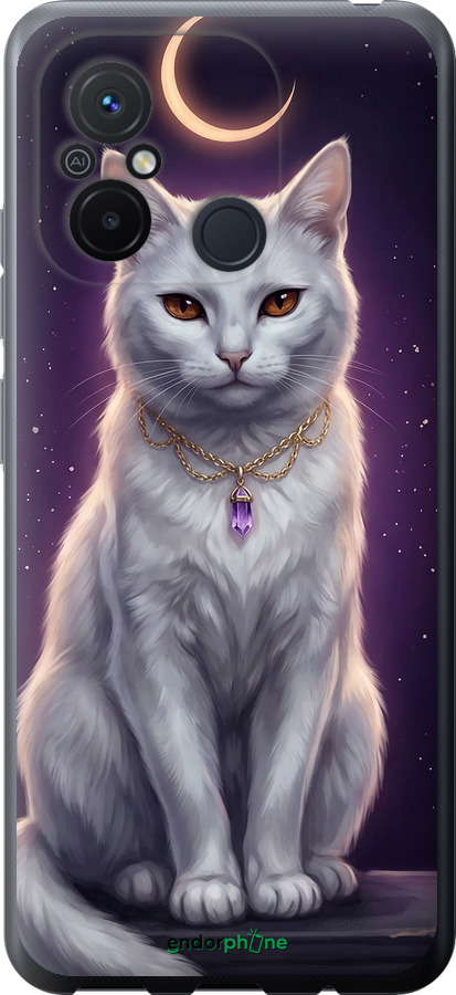 Силіконовий чехол Mystic White Cat Gothic Dark Purple Gold для Xiaomi Redmi 12C - 6805u-2962 изображение 