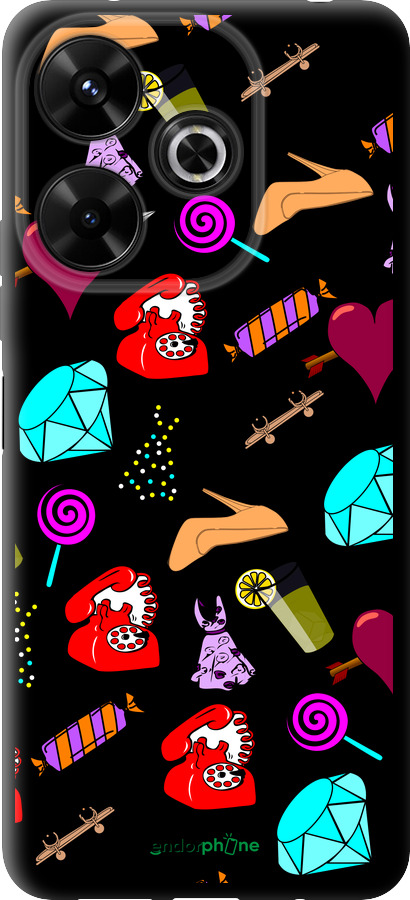 TPU чехол stickers для Xiaomi Redmi 13 4G - 4757b-3751 изображение 