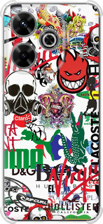 Силикон с усиленными углами чехол Many different logos для Xiaomi Poco M6 4G - 4022sp-3798 изображение 