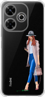Силикон с усиленными углами чехол Девушка 1 для Xiaomi Poco M6 4G - 4751sp-3798 изображение 