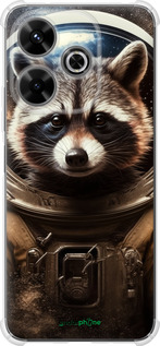 Силикон с усиленными углами чехол Raccoon austronaut для Xiaomi Poco M6 4G - 5581sp-3798 изображение 