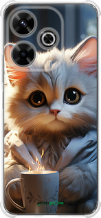 Силикон с усиленными углами чехол White cat для Xiaomi Poco M6 4G - 5646sp-3798 изображение 