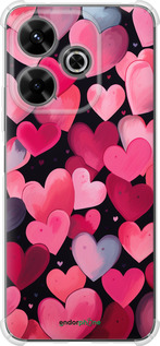 Силикон с усиленными углами чехол Сердечки 4 для Xiaomi Poco M6 4G - 5662sp-3798 изображение 