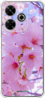 Силикон с усиленными углами чехол Сакура для Xiaomi Poco M6 4G - 6029sp-3798 изображение 