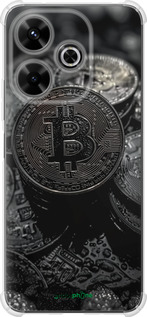 Силіконовий протиударний с посиленими кутами чехол Black Bitcoin для Xiaomi Poco M6 4G - 6090sp-3798 изображение 