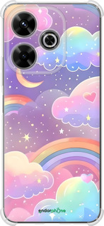 Силикон с усиленными углами чехол Облака и радуга для Xiaomi Poco M6 4G - 6312sp-3798 изображение 