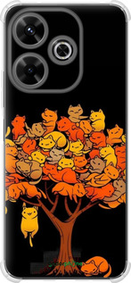 Силикон с усиленными углами чехол Дерево и котики для Xiaomi Poco M6 4G - 6516sp-3798 изображение 