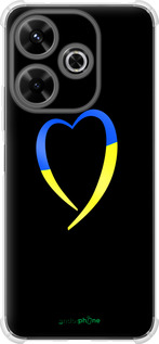 Силикон с усиленными углами чехол Жёлто-голубое сердце для Xiaomi Poco M6 4G - 885sp-3798 изображение 