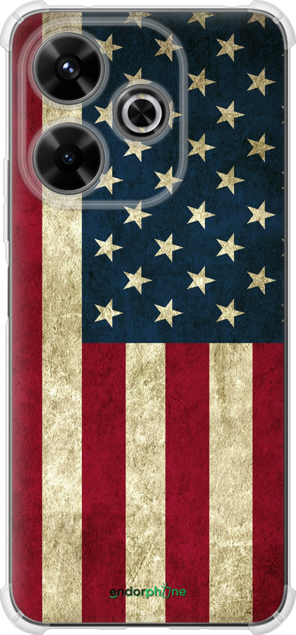 Силикон с усиленными углами чехол Флаг США для Xiaomi Poco M6 4G - 395sp-3798 изображение 