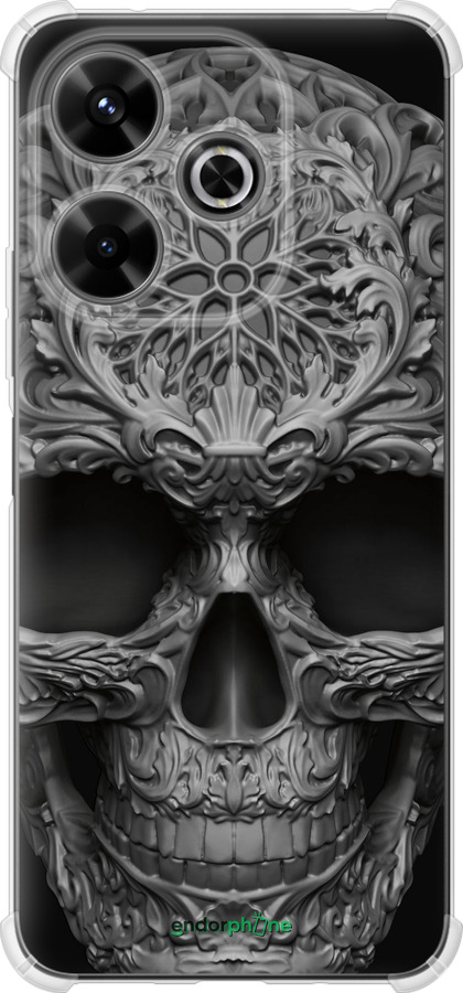 Силикон с усиленными углами чехол skull-ornament для Xiaomi Poco M6 4G - 4101sp-3798 изображение 