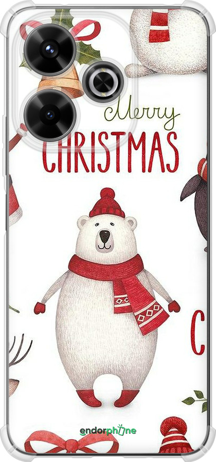 Силикон с усиленными углами чехол Merry Christmas для Xiaomi Poco M6 4G - 4106sp-3798 изображение 