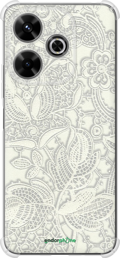 Силикон с усиленными углами чехол Белое кружево для Xiaomi Poco M6 4G - 4383sp-3798 изображение 